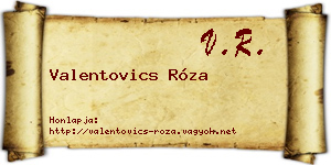 Valentovics Róza névjegykártya