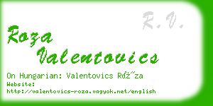 roza valentovics business card